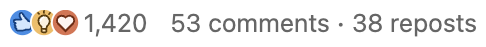 LinkedIn post — 1,420 reactions