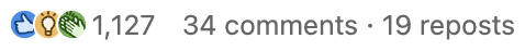 LinkedIn post — 1,127 reactions