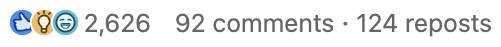 LinkedIn post — 2,626 reactions