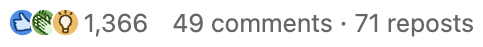 LinkedIn post — 1,366 reactions