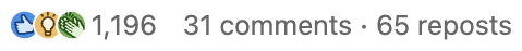 LinkedIn post — 1,196 reactions